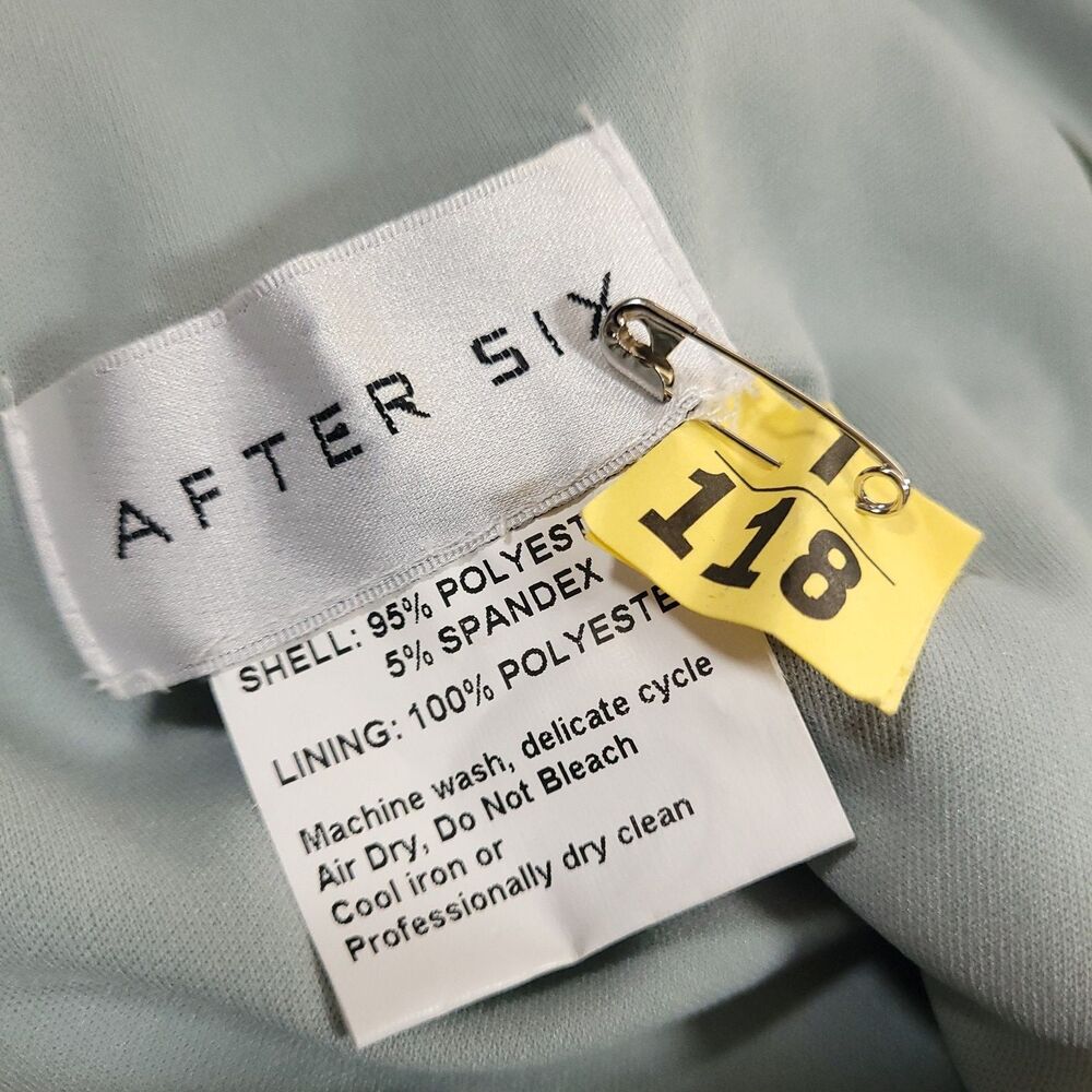 Velvet Flutter Sleeve Jumpsuit After Six 16 R Sage Green V Neck Wide Leg Event - Picture 11 of 13